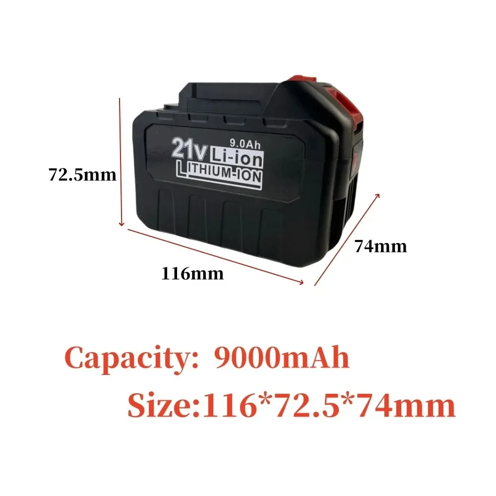 21V 18650 Lithium Battery Rechargeable 9000mAh Batteries High-current High Discharge 21 Volt Replace Battery For Screwdriver