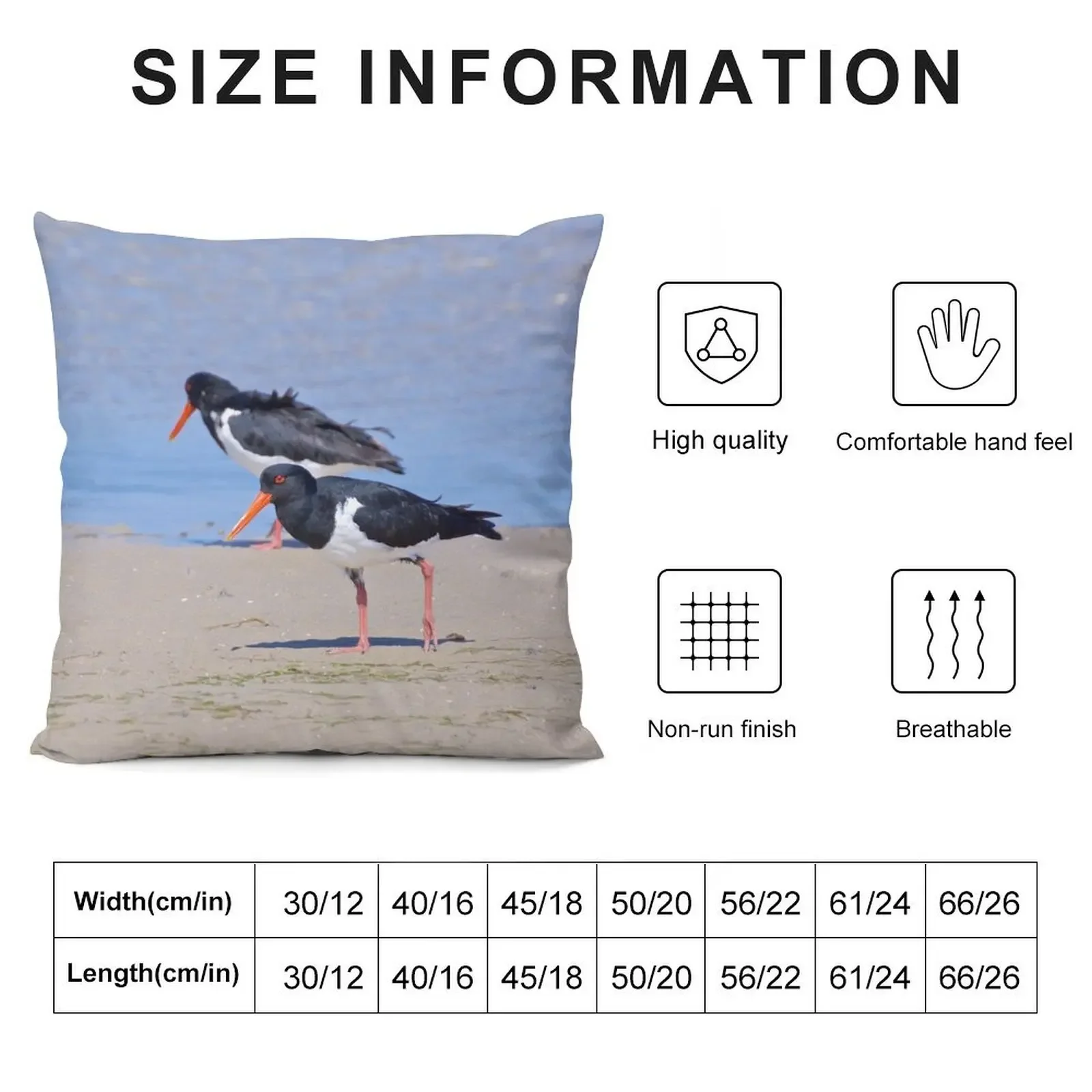 SHOREBIRD ~ Pied Oystercatcher hW72sWhJ by David Irwin Throw Pillow Sofa Cushion Cover Decorative pillowcase pillow