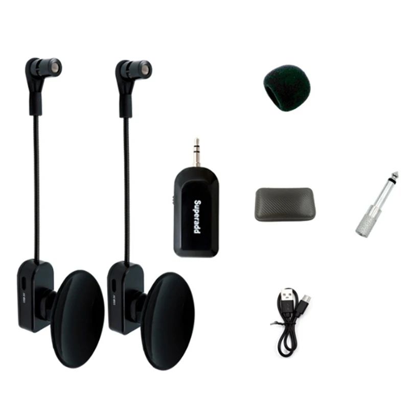 2.4G Wireless Instrument Microphone Receiver With Removable Suction Cup, Speaker Microphone For Musical Instruments