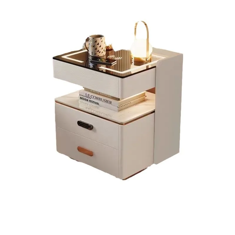 

bedside table simple modern light luxury multi-functional wireless charging storage solid wood bedroom