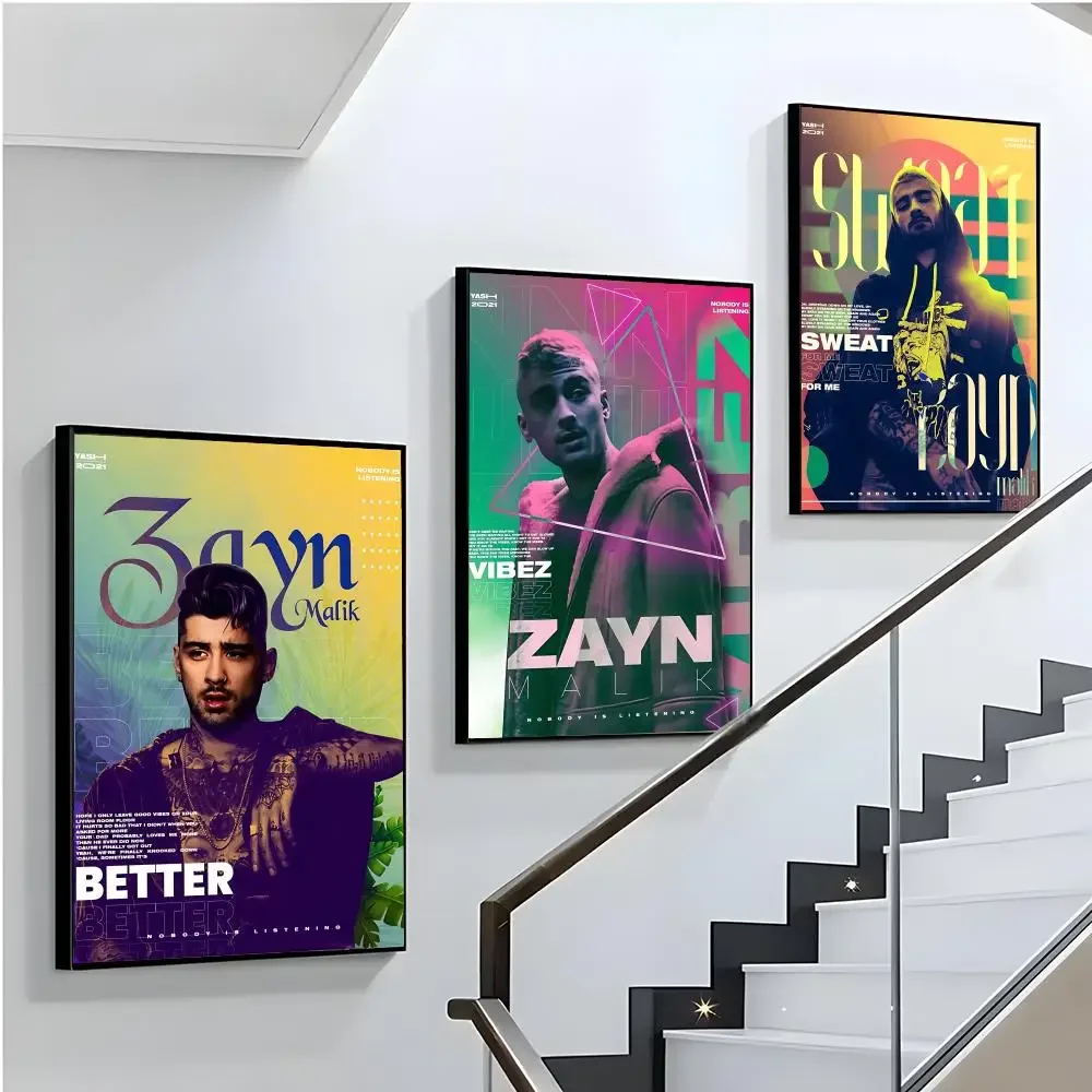 Z-Zayn Malik Album Music Poster Home Living Bed Room Bar Hallway Sticky Wall Printing Waterproof Aesthetic Decor
