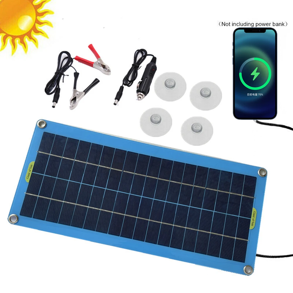 Cargador de batería de coche 12V Panel Solar Camping al aire libre para acampar para vehículos instalación Flexible cargador Solar batería 43*20cm