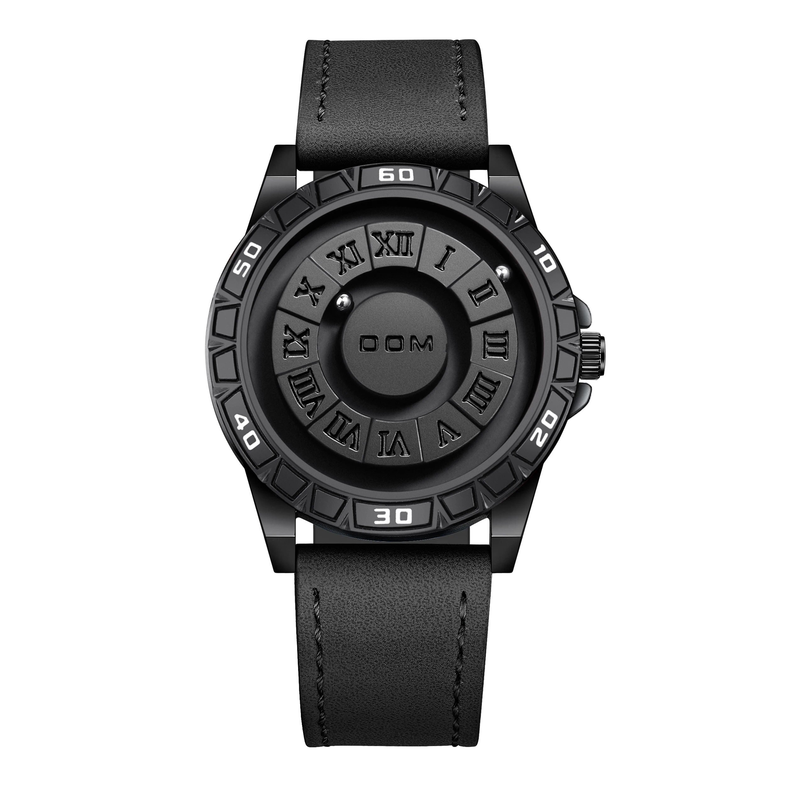 DOM Trendy Concept-reloj magnético para hombre, cronógrafo creativo con puntero rodante, resistente al agua, M-1726