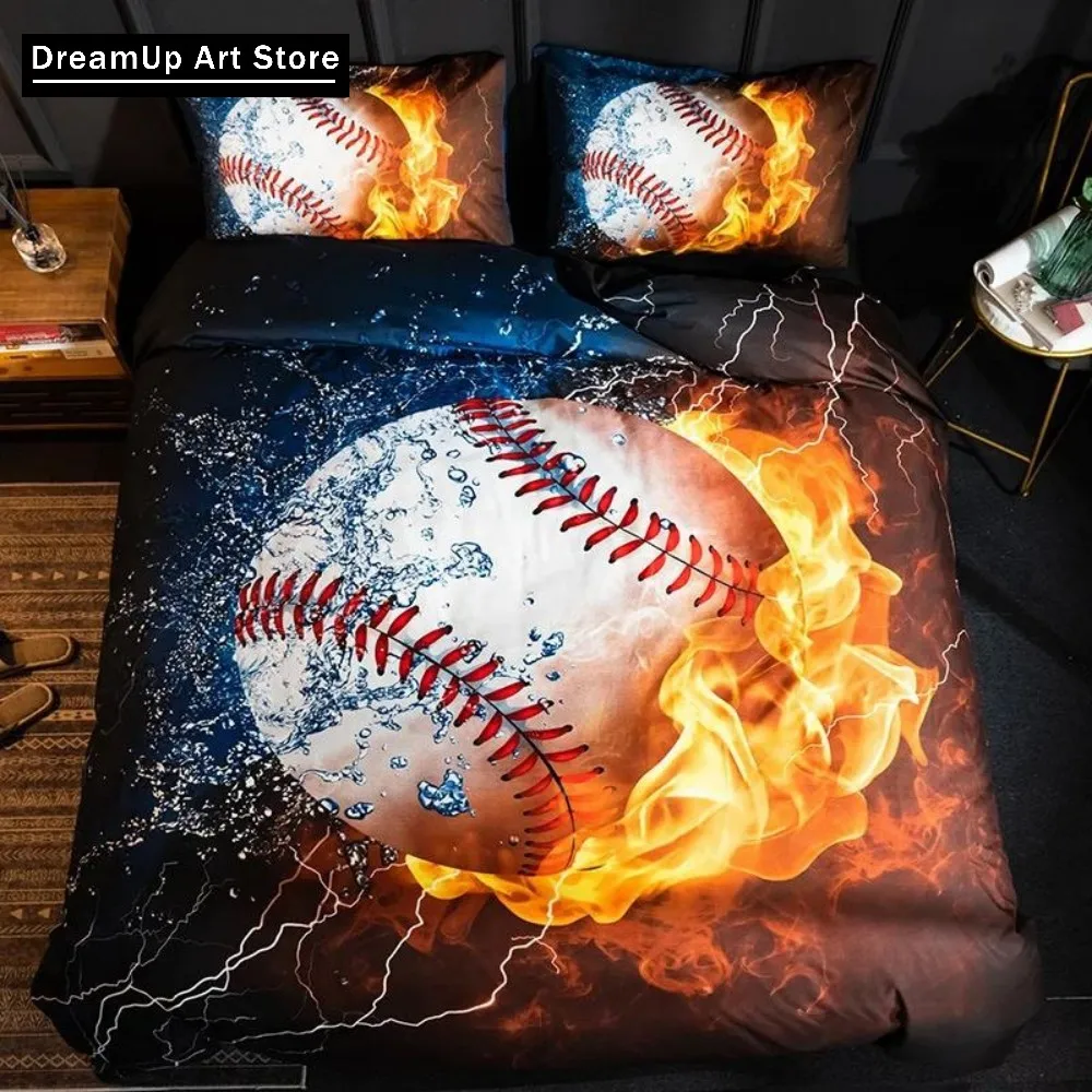 Ball Football Basketball Sports Bedding Set Duvet Cover Bed Set Quilt Cover Twin Single Queen King Size Boys Adult Home Textile