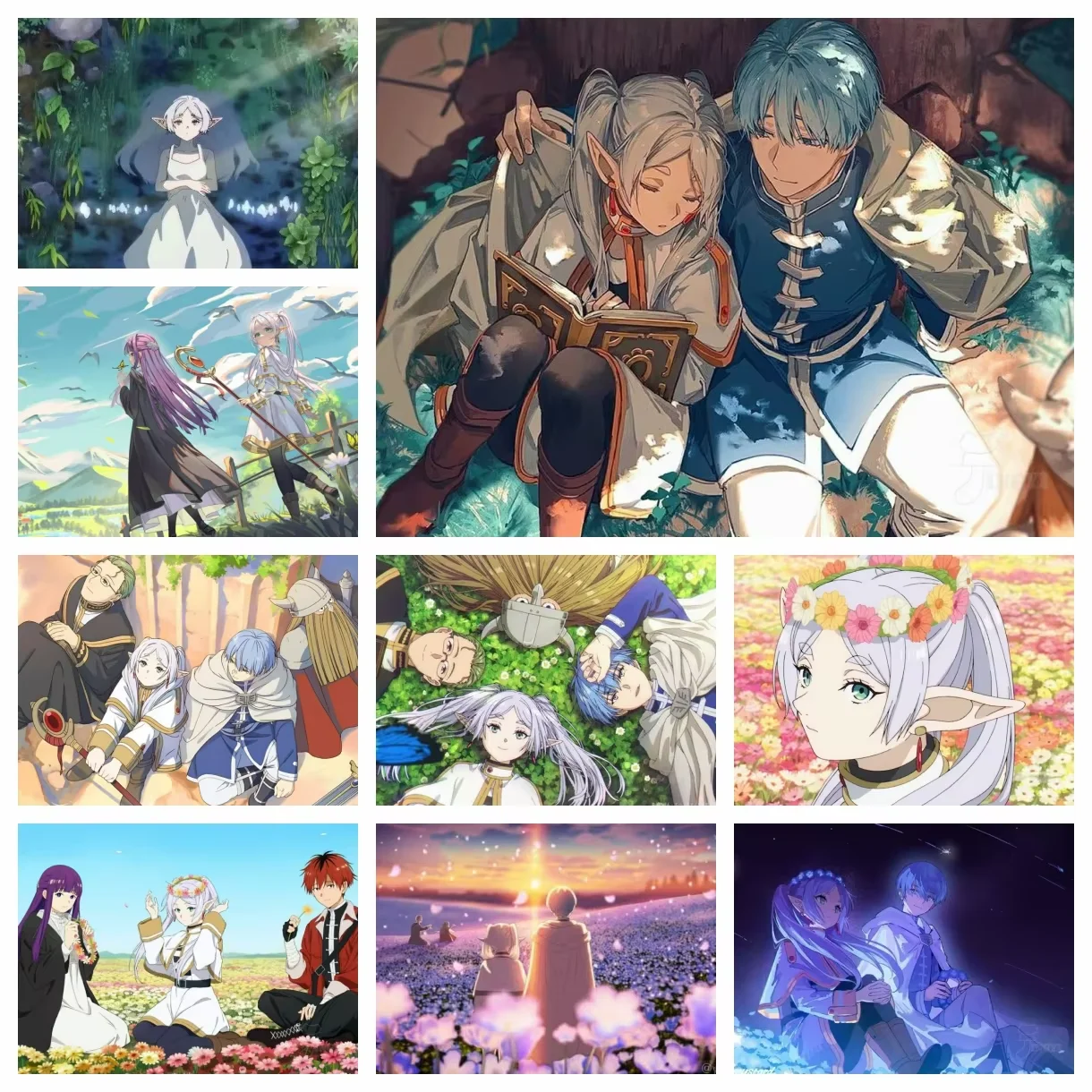 Japanischer Anime Frieren: Beyond Journey’s End 5D DIY Vollrund-Diamantmalerei für Zuhause, Wohnzimmer, Schlafzimmer, Bar, ästhetische Dekoration
