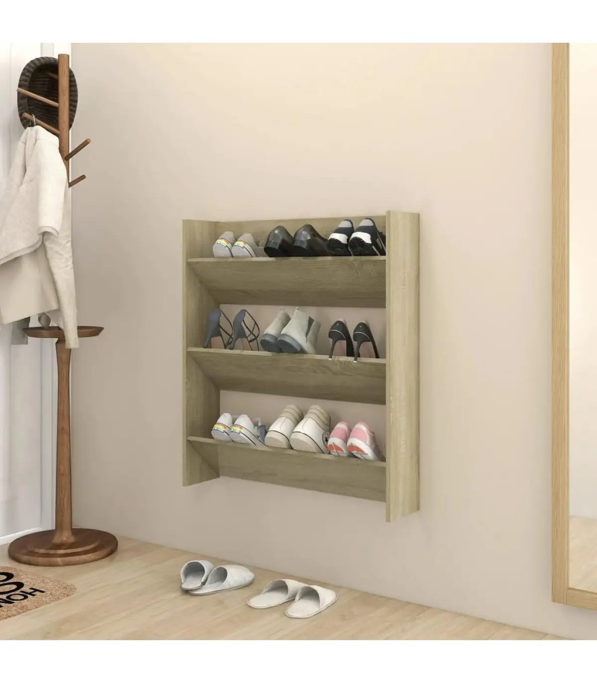 Sonoma 80x18x90 cm chipboard wall shoe organizer shoe rack