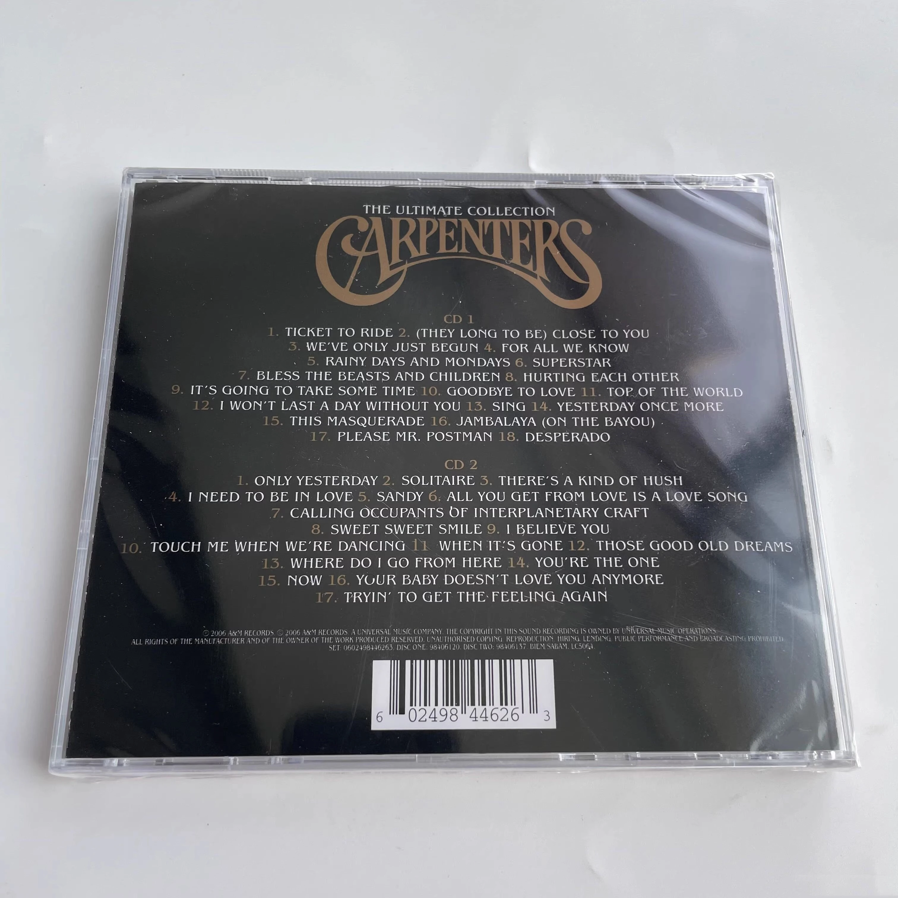 Pop Richard Carpenters Music CD The Ultimate Collection Album Yesterday Once More Music Record Cosplay Walkman Soundtracks Box