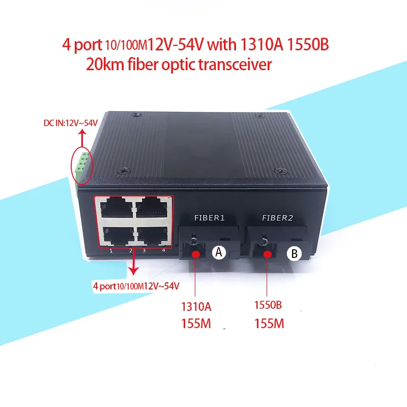 

2sc4port 155M Ethernet Switch Ethernet Fiber Optical Media Converter 4port&2*sc fiber Port Fiber optic transceiver