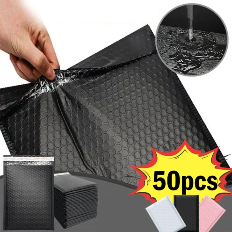 10/50PCS Schwarz/Weiß/Rosa Blase Umschlag Selbst Dichtung Gepolsterte Blase Mailer Wasserdichte Mailing Tasche Versand pakete Großhandel