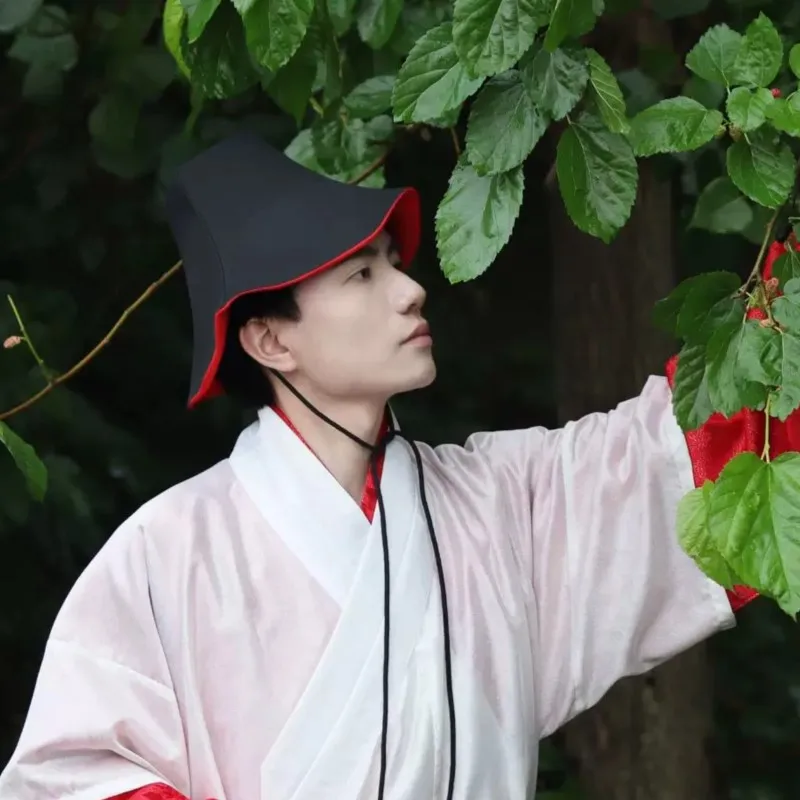 Ming Dynasty Fangli Four-faceted Hat Black Cloud Jacquard Hanfu Damao Ancient Chinese Traditional Costume Headwear COS Accessory