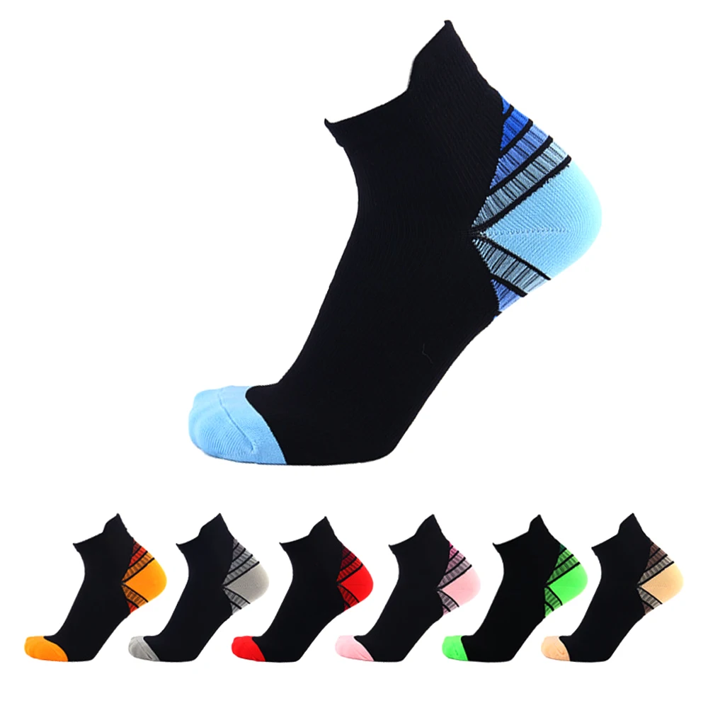 AXXTXXA  1 Pair Womens Ankle Compression Running Socks, Cushioned Low Cut Athletic Socks with Arch Support