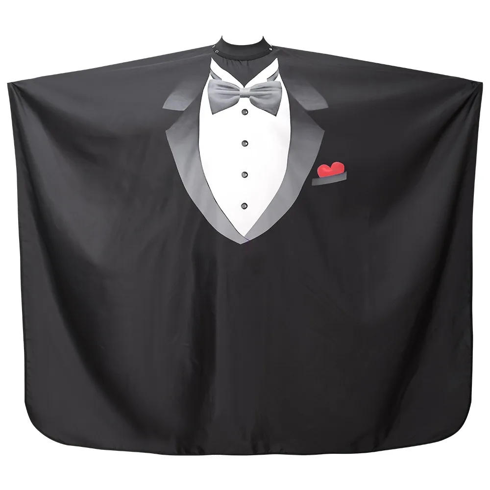 Pattern of Suit Barbershop Capes Professional Antistatic Salon Haircutting Shirt Styling Tools Silicone Neckline
