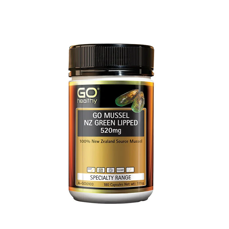 

GO Healthy Mussels NZ Green Lipped 520 mg 180 Capsules Free Shipping