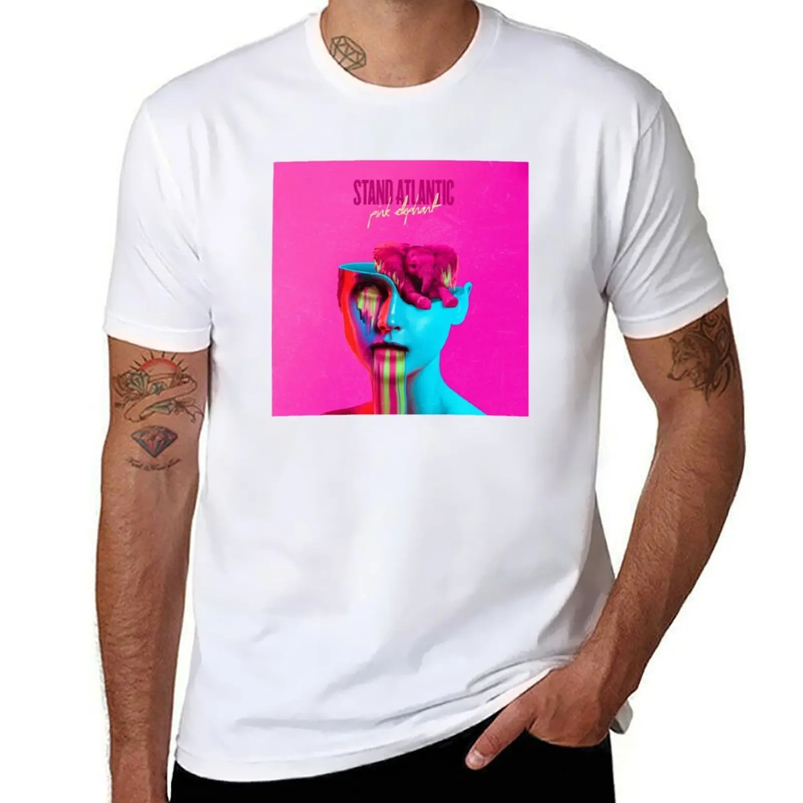 

Pink Elephant T-Shirt anime t shirts oversize t shirt men 100% cotton luxury brand T-Shirt