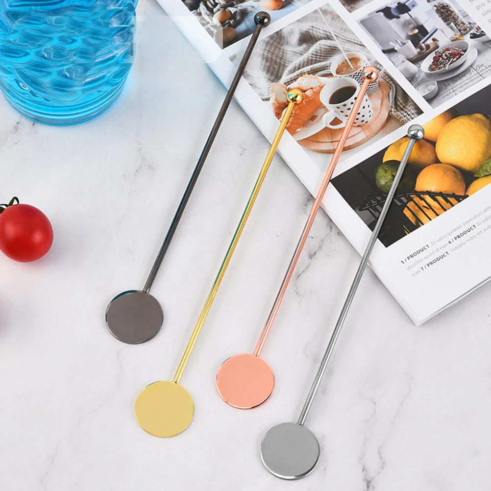 

4Pcs 304 Stainless Steel Stirring Rods Elegant Design Cocktail Drink Mixers Home Bar Party Supplies Coffee Stirrers
