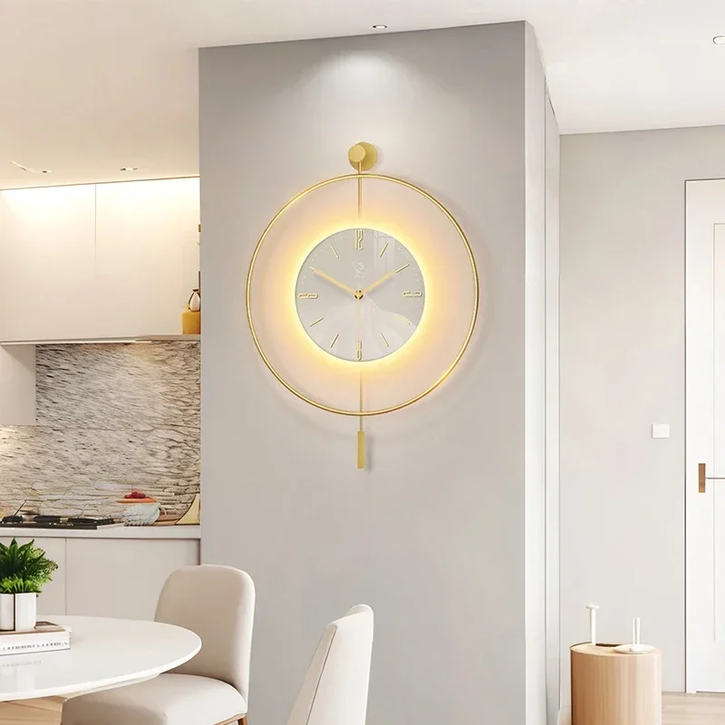 Silent Aesthetic Wall Clocks Led Art Mural Living Room Digital Luxury Wall Watch Large Restaurant Reloj De Pared Home Decoration