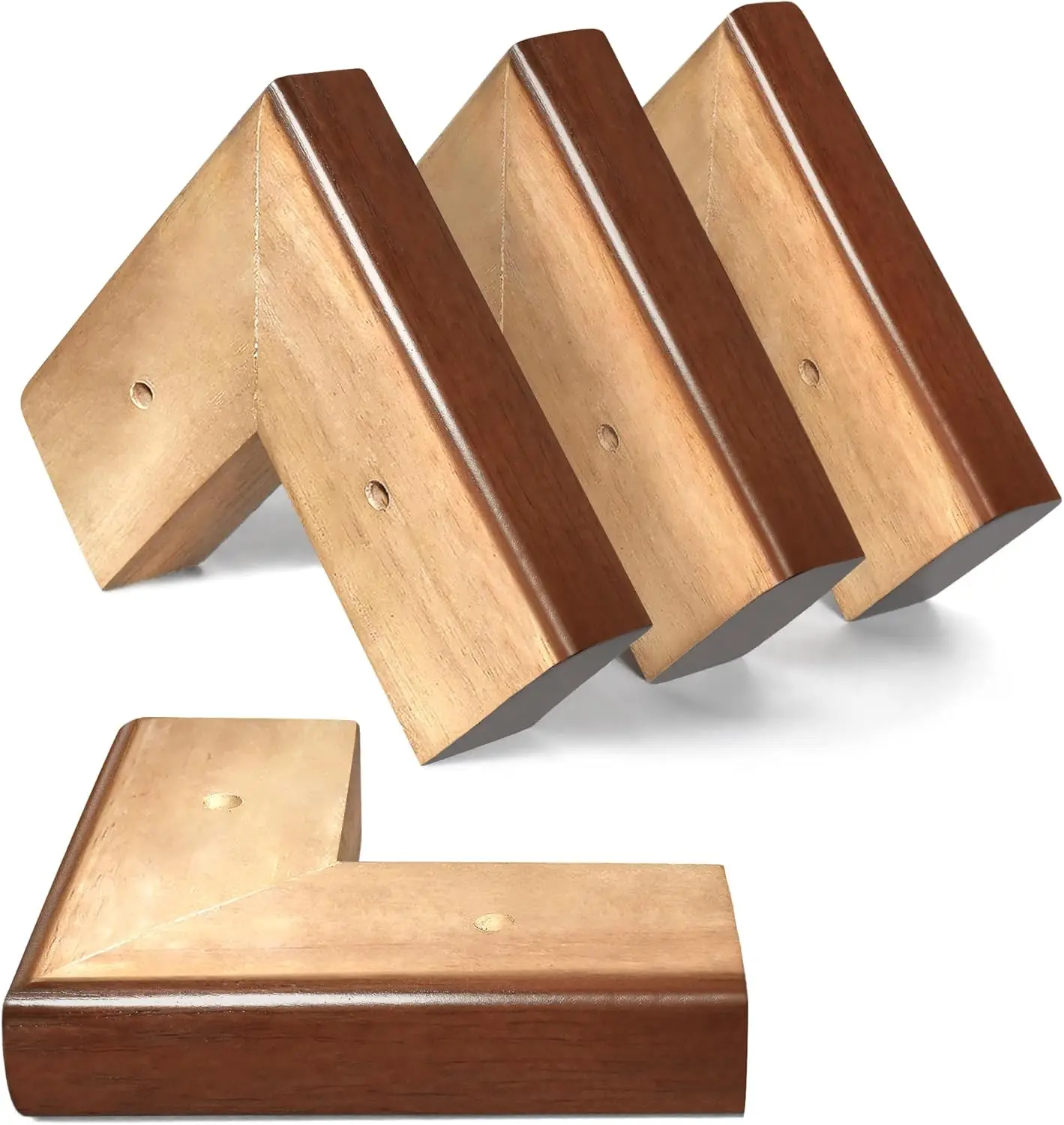 AORYVIC Cama de madeira riser 2 polegadas pés de sofá para móveis em forma de L pés de sofá conjunto de 4 pernas de cômoda