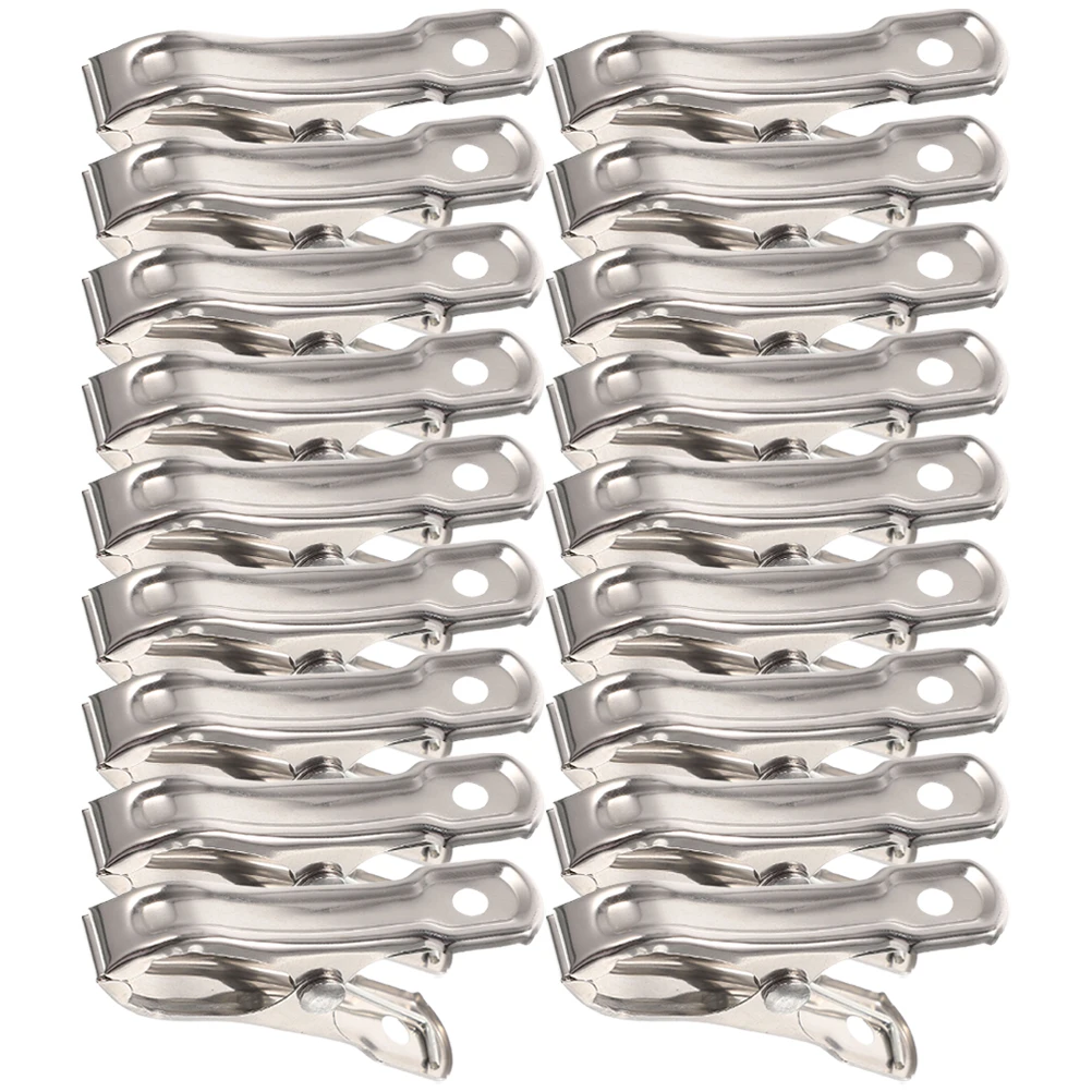 

30pcs Windproof Clothespins Stainless Steel Garden Clips Heavy Duty Quilt Fixing Blanket Clamps Non Slip Drying Balcony