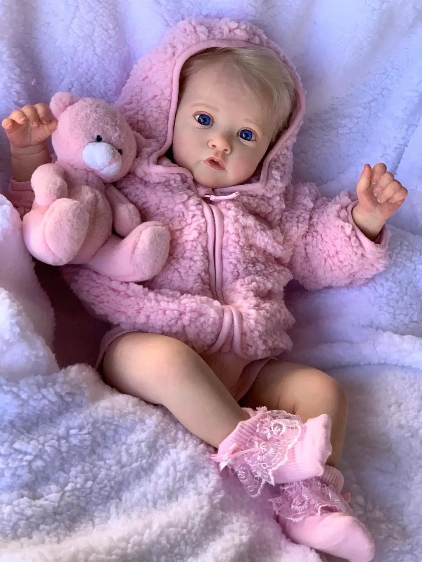 Npk 24inch wieder geborene Baby puppe Ayana Kleinkind Neugeborene Puppe Prinzessin Mädchen lebensechte weiche Berührung 3d Haut Kunst puppe mit Handwurzel haar