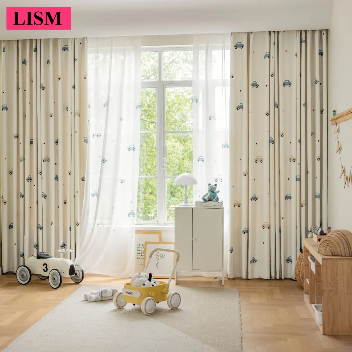 

Modern Children's Room Cartoon Curtains Car Print Thicken Cloth Bedroom Room Window Blackout Custom Decorative Tulle Cortina