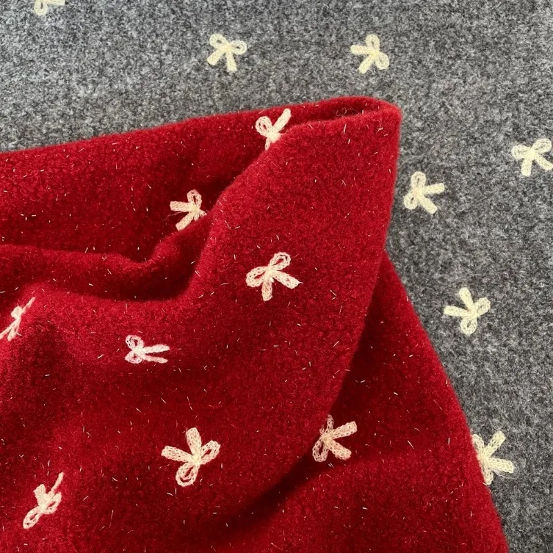 

Винтажная ткань с вышивкой бантом, юбки, брюки, фоновая ткань, шторы ручной работы, шитье своими руками, толстая прочная ткань для одежды