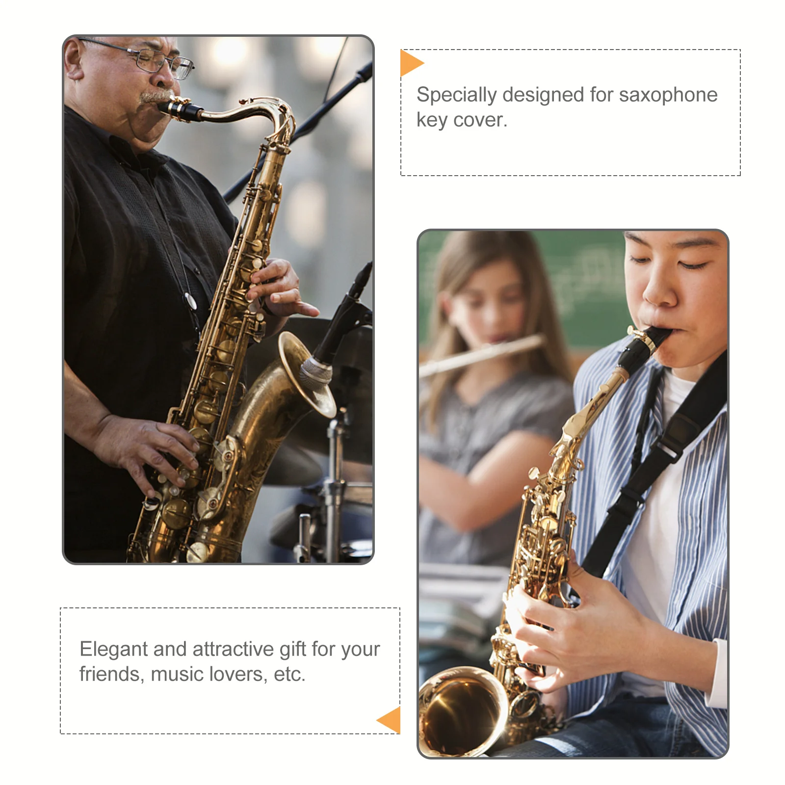 

3 Set Saxophone Snap Inlays Music Instrument Accessories Key Shell Button Cover Mosaic