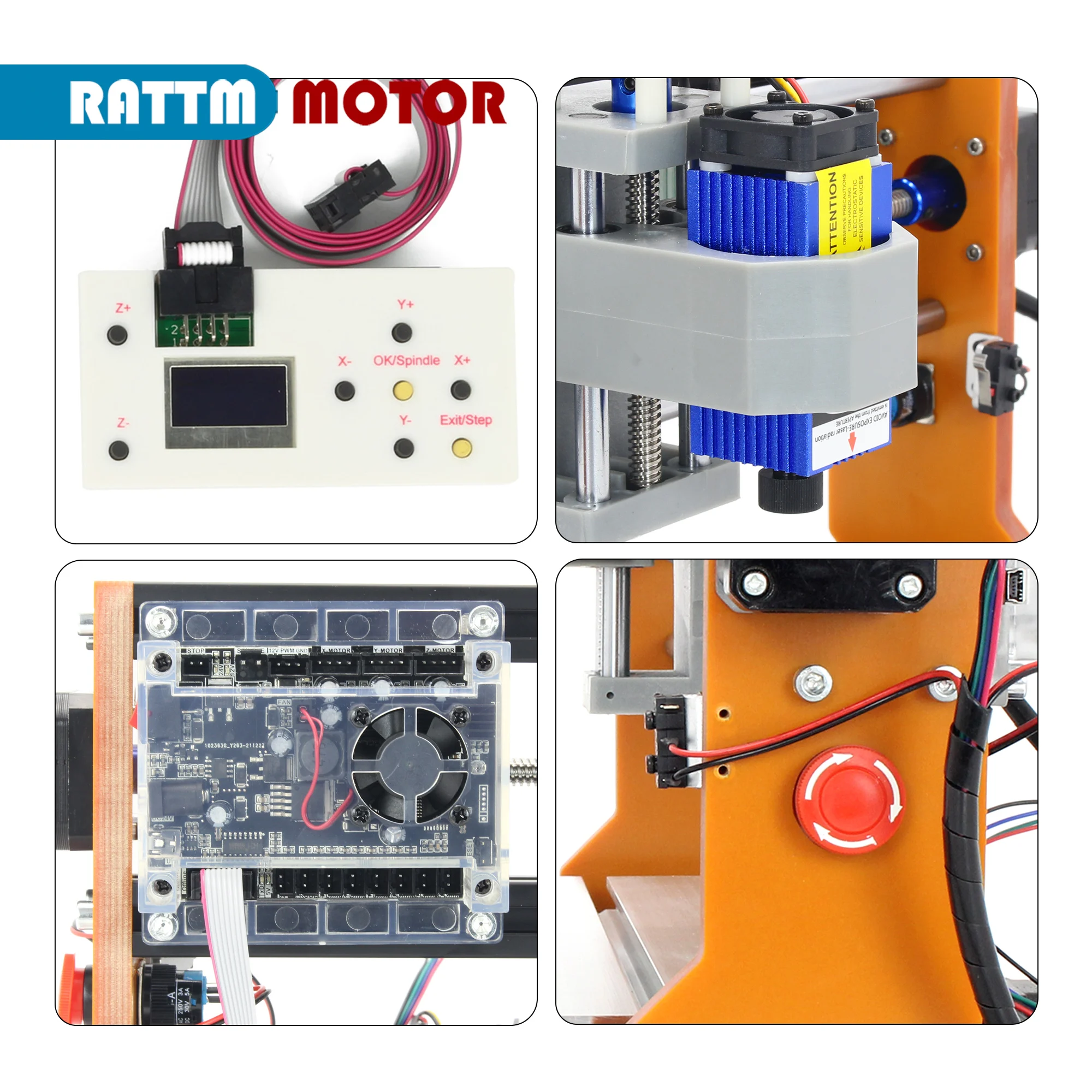 【USA Stock】3 Axis Upgrade 3018 Pro CNC Router Machine Kit,with Limit Switches & Emergency Stop,3018-PRO DIY Mini GRBL Control