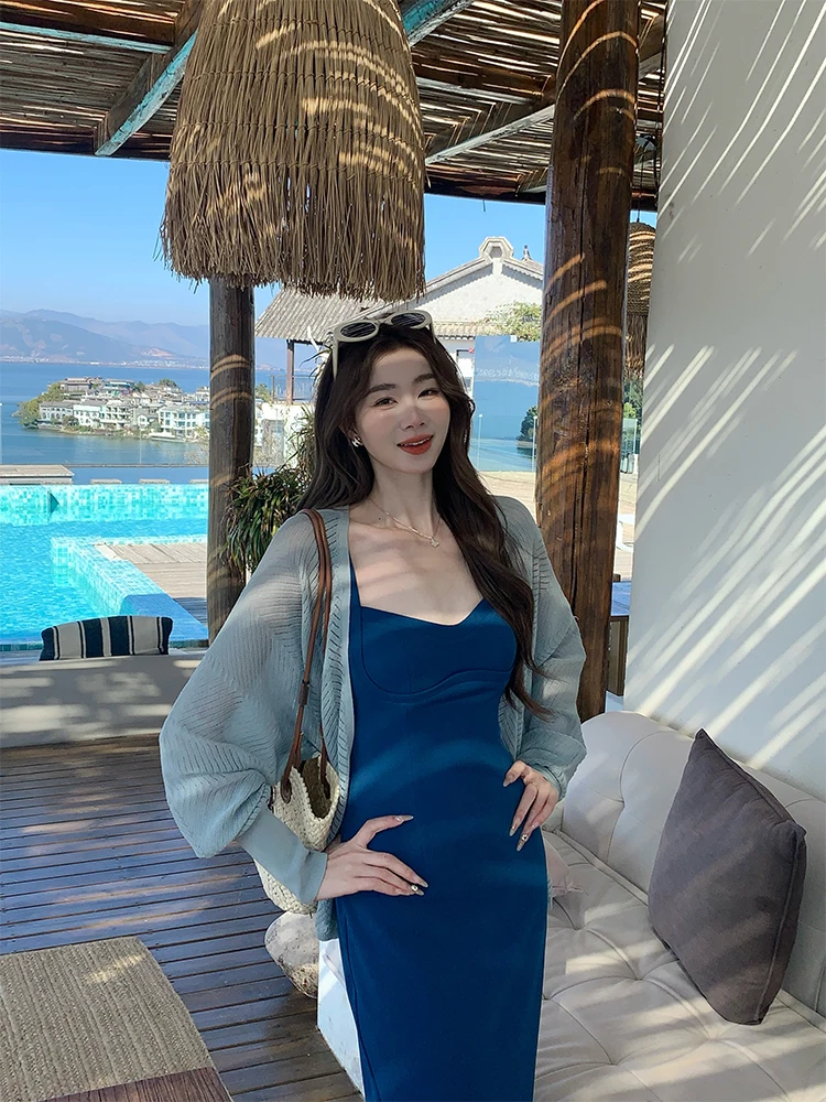 

Элегантное новое платье в китайском стиле А-силуэта, стройнящее, винтажное, летнее, с завышенной талией, с вырезами, рукавами «летучая мышь» и застежкой-молнией