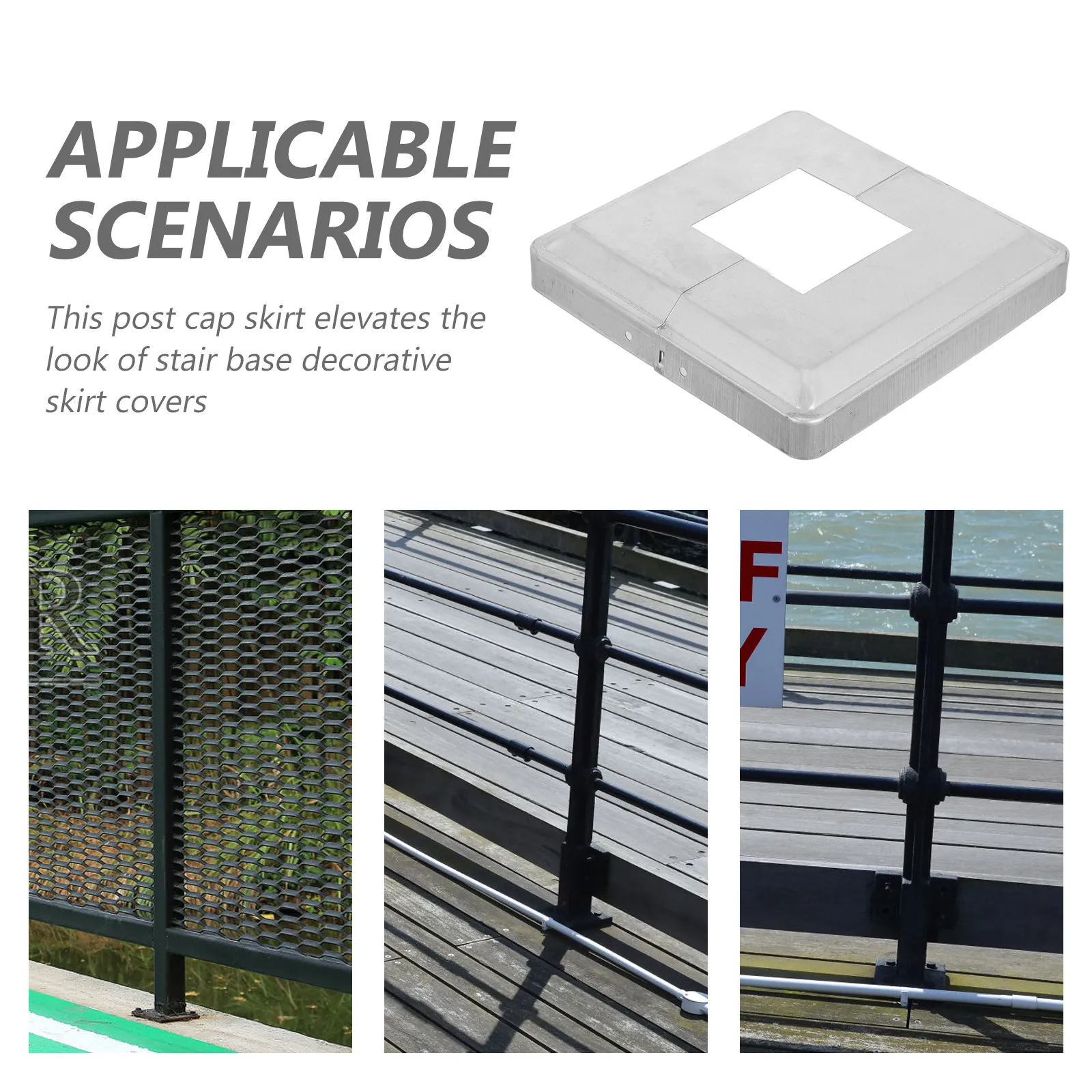 Railing Decorative Base Cover for Stair Handrail Split Post Base Skirt Protective Plate for Fence Porch Columns 8cm Diameter