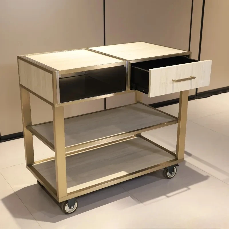 Stainls Steel Ering Storage Hotel Room Service Trolley