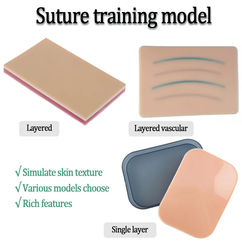 3 Specifications Silicone Simulation Skin Suture Training Model Surgical Wound for Surgeon Practice Training Use