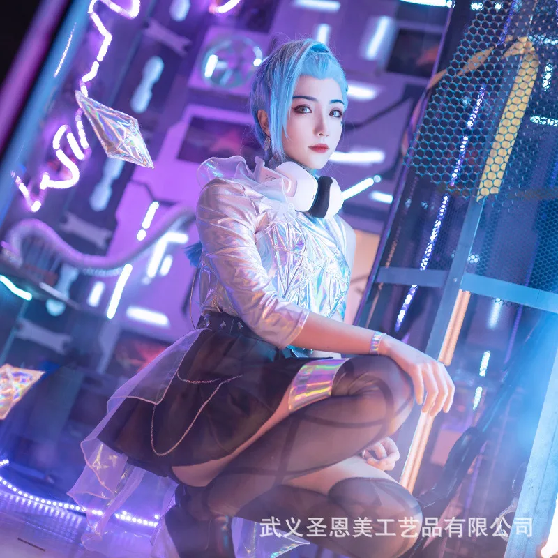 Game LOL Cosplay KDA Seraphine Cosplay Costume league of legends Cosplay Out Costume Women Dress Skirt with Earring Set KDA All