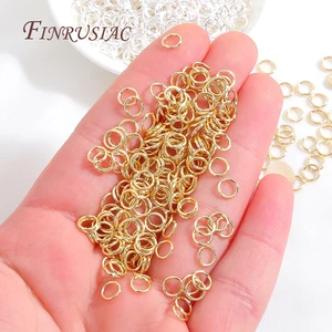 200 Open Gold Blated 18K Großhandelsringe, Messingmetallringe Verbindungsringe zur Herstellung von Versorgungsschmuck 12 Hauptverkäufe Sohle für Taco - №7