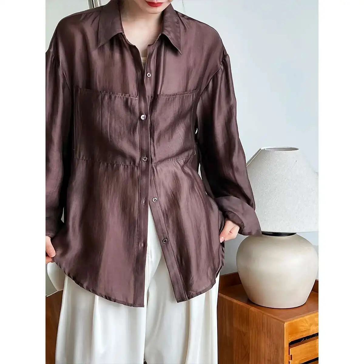 

Lu Xi Tian Si Sunscreen Shirt for Women's 2025 Summer New Micro Perspective Misty High Grade Thin Cardigan 7079
