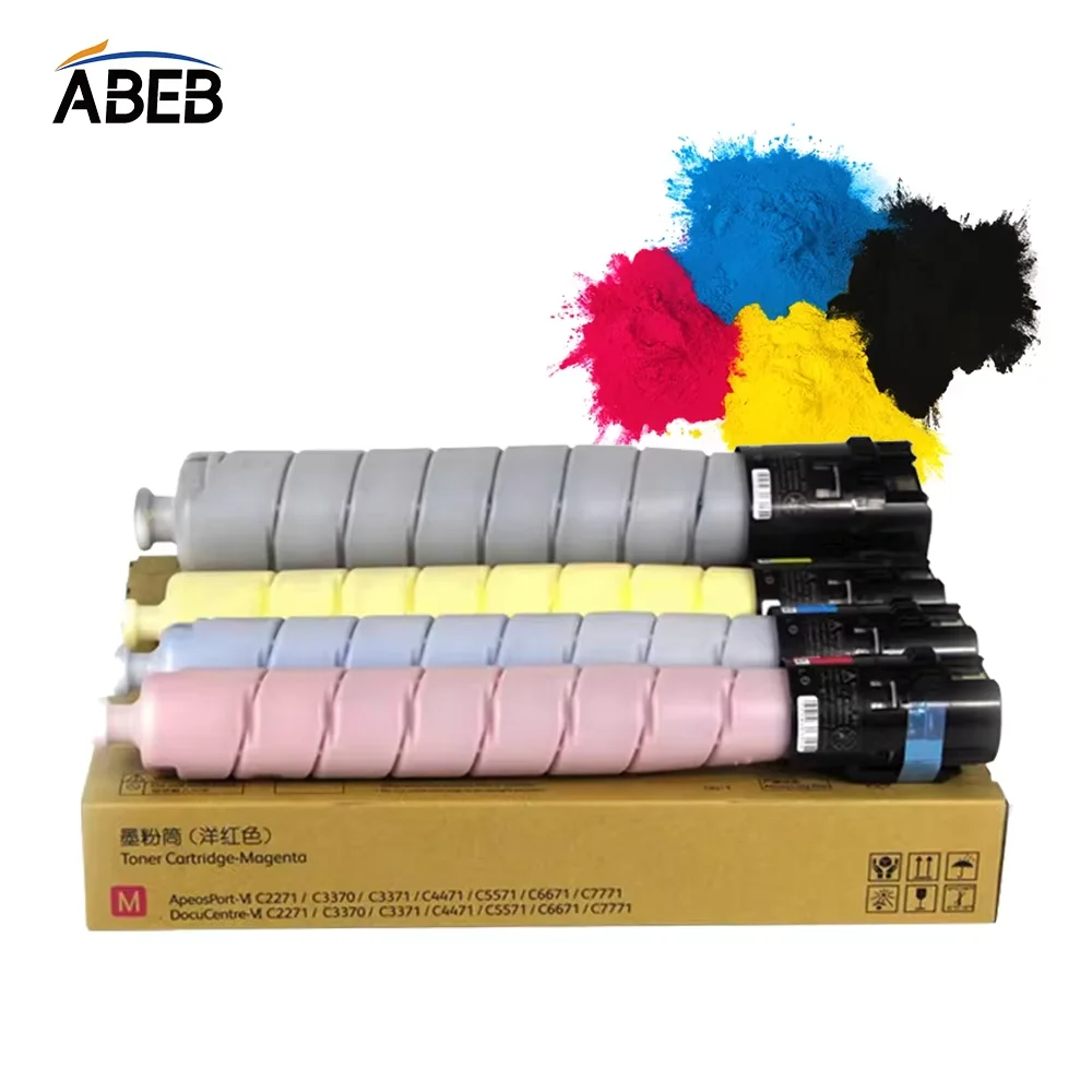 

4 шт./1 комплект тонер-картриджей Xerox VIC2271 для VI C2271 C3371 C4471 C5571 C6671 C7771, высококачественный цветной тонер, черный 450 г, CMY 300 г