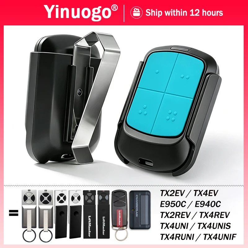 

YNG803 With Clip Garage / Gate Remote Control Work With 433MHz E950C E940C TX4EV TX2EV TX4UNI TX4UNIF TX2REV TX4REV TX4RUNI