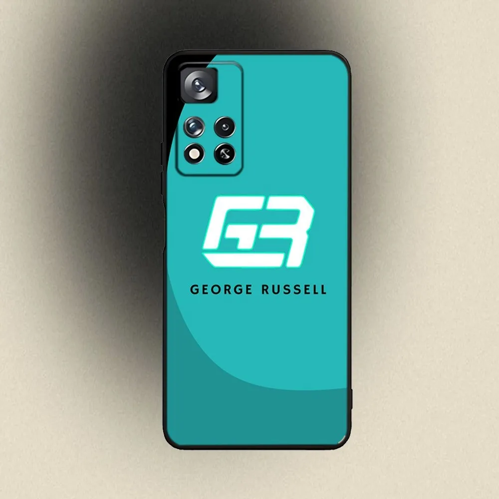 F1 Racing G-George 63 R-Russell حافظة لهاتف سامسونج جالاكسي A20، A21s، A22، A31، A32، A52، A53، A72، 73، A80، A91 غطاء أسود ناعم
