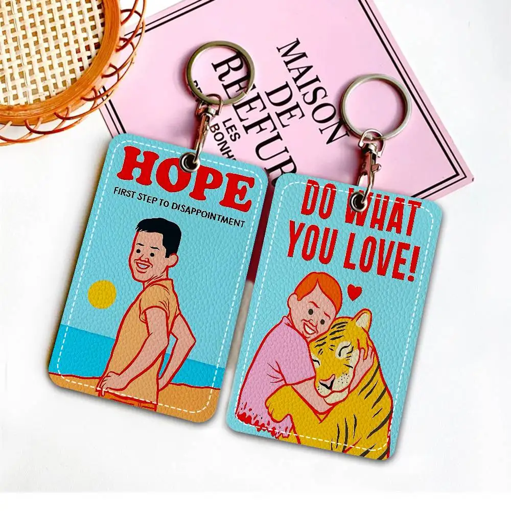 

Abstract Funny Joan Cornella Bank Card,Subway, Bus Card Holder Keychain Key Ring Door Access Tags ID Card Case Keychain Access
