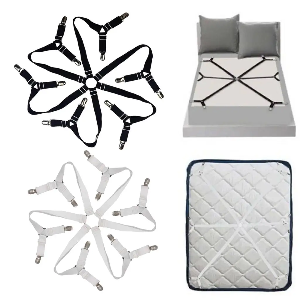 Bed Sheets Holders Straps Adjustable Sheet Suspenders Mattress Fasteners Clips for All Size Beds Bedroom Accessories