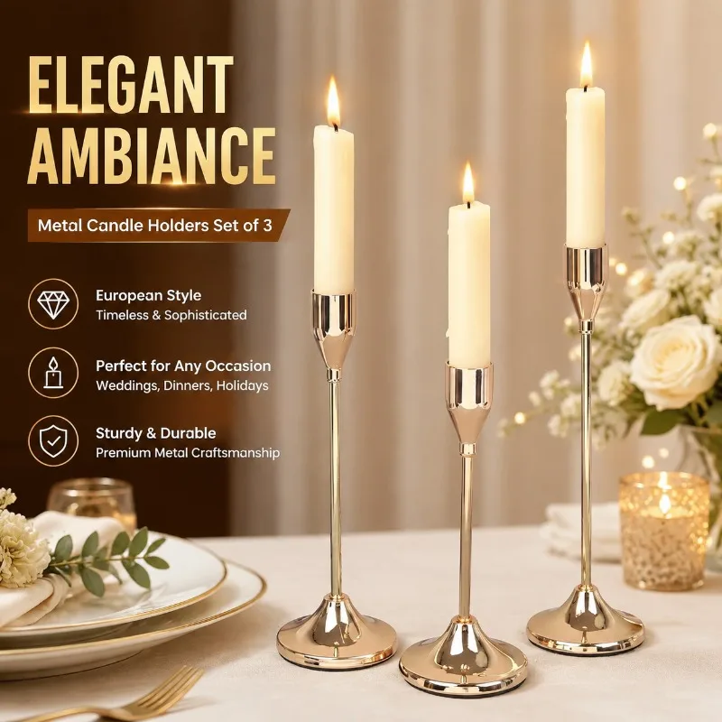 Minimalist Candle Holder Elegant Tabletop Ornament Decorative Candlestick Display for Household Hotel Wedding Banquet Scene