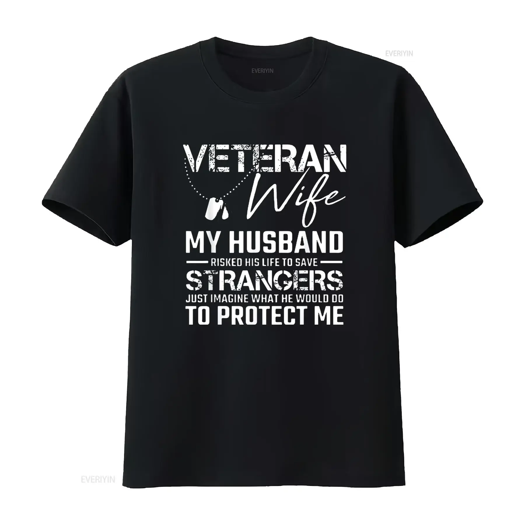 Mens Veteran Wife Army Husband Soldier Saying Cool Military T Shirt Black vintage Washed Stylish Breathable