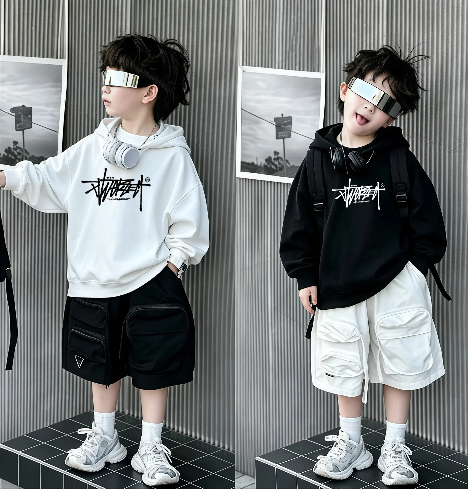 American-Style Fashionable Children's Trend Double-Sided Printed Warm and Comfortable Boys' and Girls' Pullover Sweatshirt