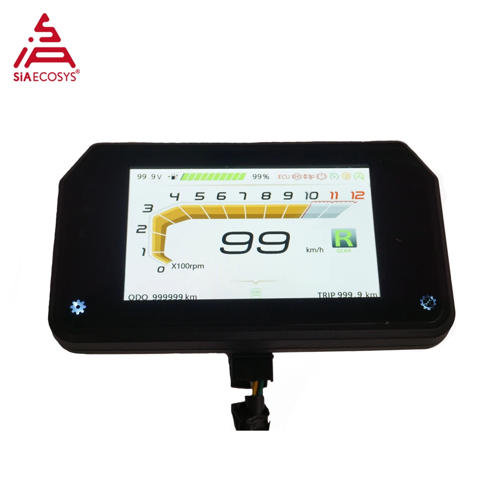 SIAECOSYS Einstellbar TFT T15 mit KÖNNEN-BUS Tacho für Elektrische Roller Optional Instrument LCD Display Tachometer