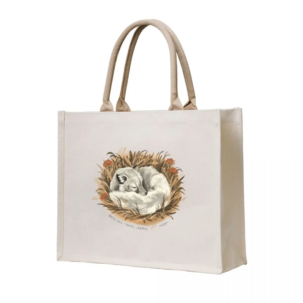 

Sleeping Arctic Fox Tote Bag Lady bag reusable shopping bags female bag