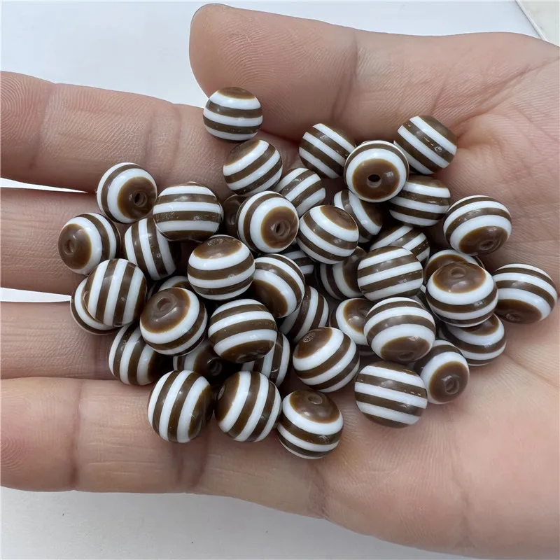 8-10mm Charm Acrylic Stripe Colorful Perforation Spacer Beads Beaded Bracelet Necklace Amulet DIY Accessory Making Supplies Find