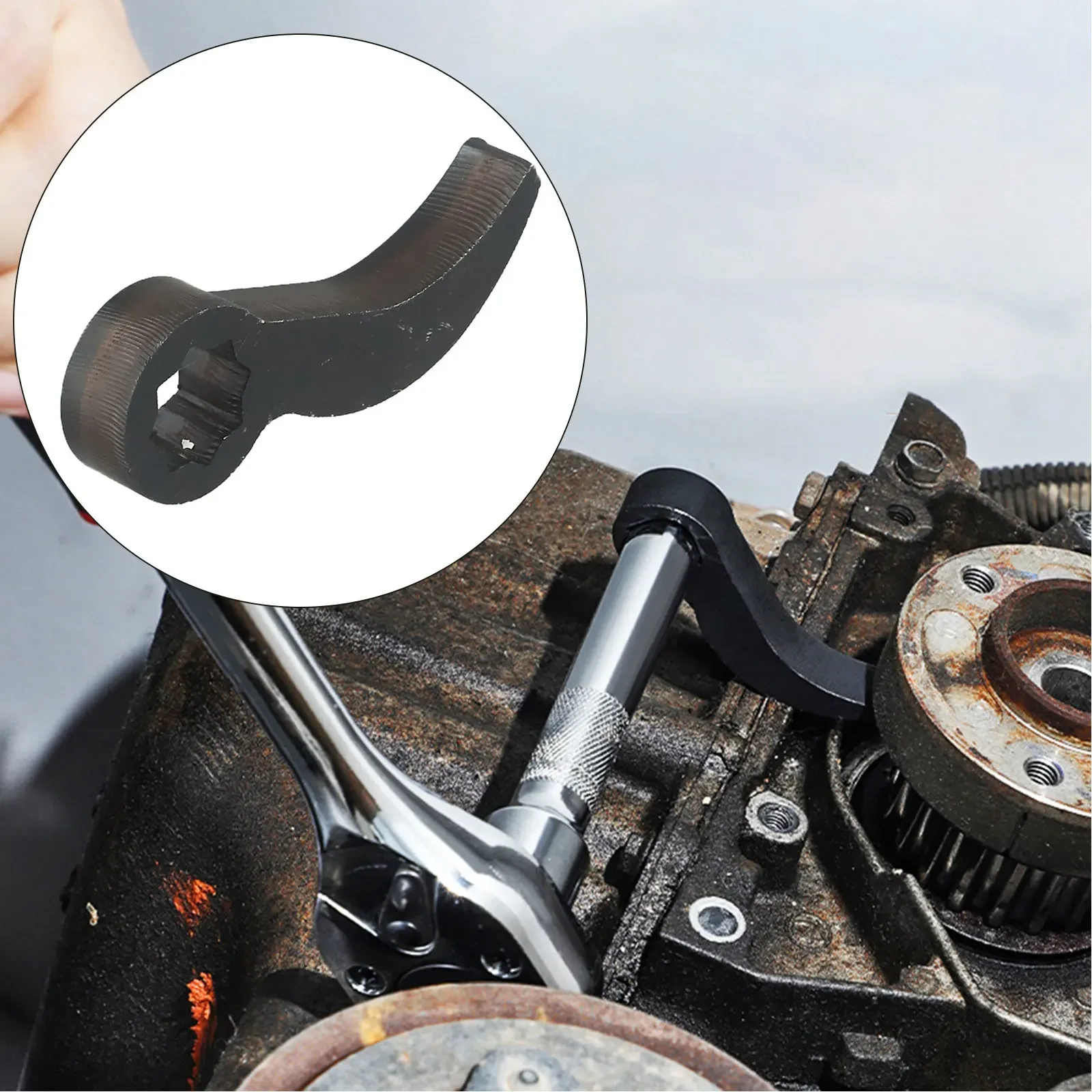 Angle Type Half Axle Disassembly Tool,Drive Pry Bar Adapter Used for Open-end Wrenches,Disassembling Axles Repair Tool