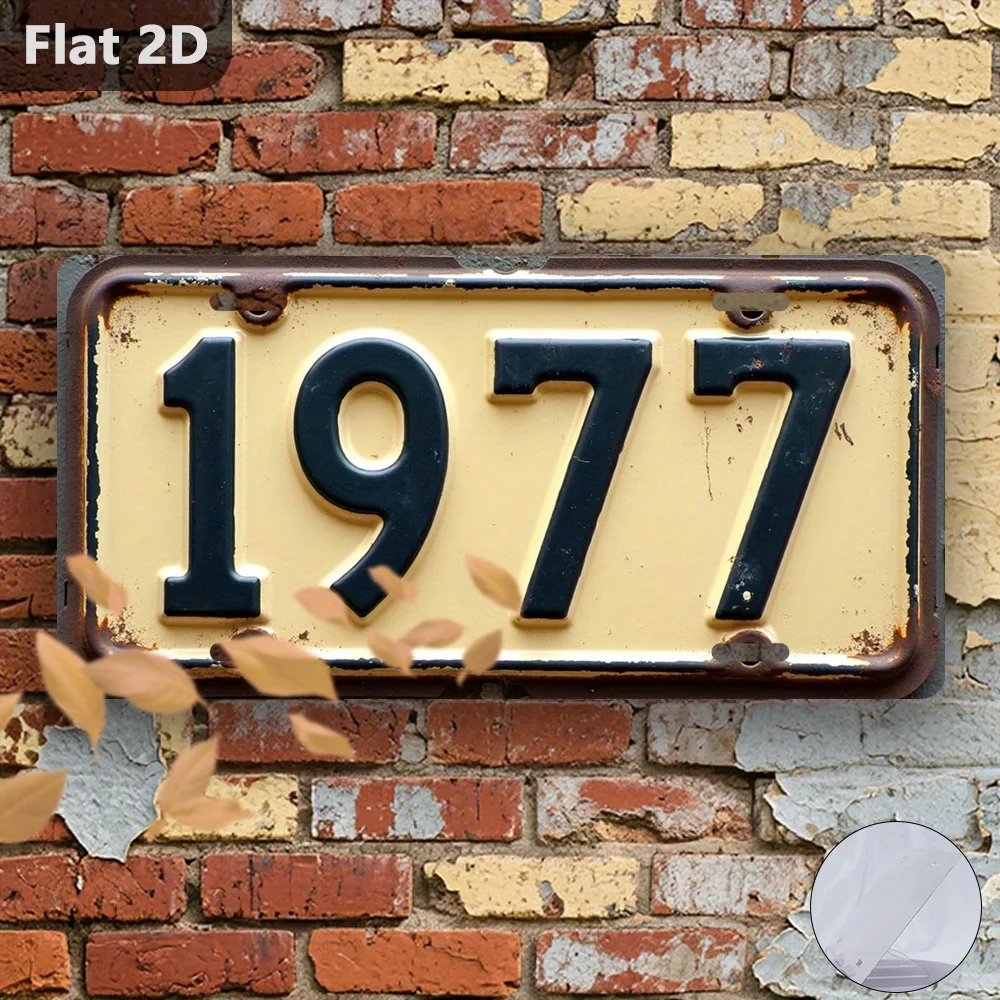 2D Flat - A Vintage  Sign for Outdoor Display And Wall Decoration, Measuring 30.48 cm by 14.99 cm, Featuring a Design
