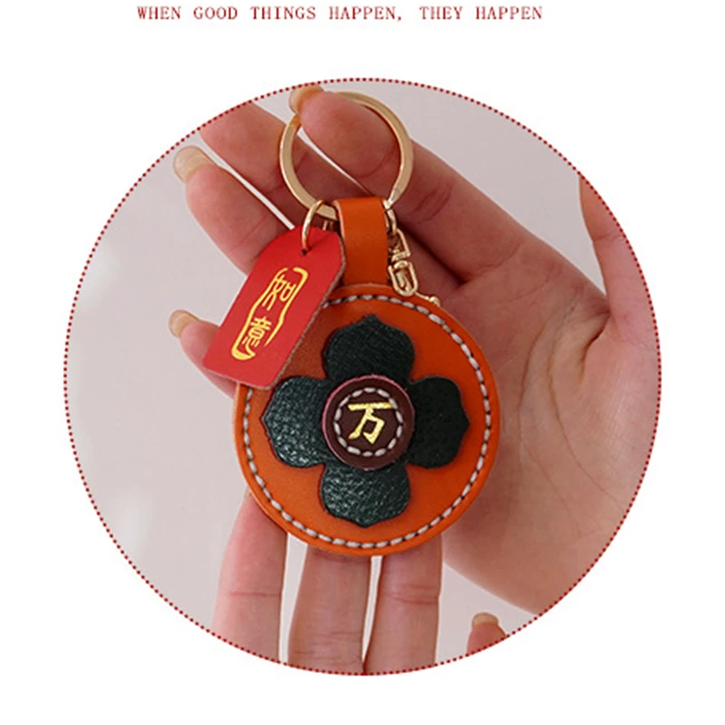 1Set Leather Craft Mini Pendant Decoration Hand Stitching DIY Material Make Leather Accessories