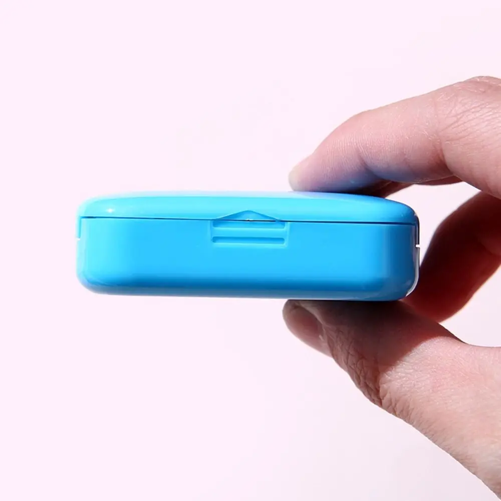 Creative Plastic Push-Pull Pill Box Square Two-Compartment Small Medicine Box Candy Color Dust-Proof Pill Cases Travel