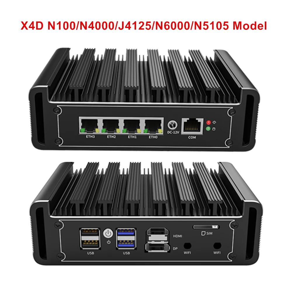 Topton 4x2.5G Pare-enquêter Mini PC Intel N150 N100 N4000 Version Supérieure i226-V Routeur Sans Ventilateur PC Proxmox ExploServer trône fouet OPNsense